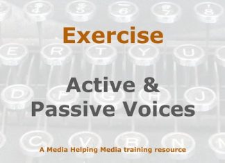 Exercise: The active and passive voices in news Image to illustrate a MHM training exercise created with Gemini AI