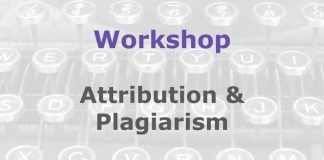 Workshop: Attribution and plagiarism Graphic for a Media Helping Media workshop outline