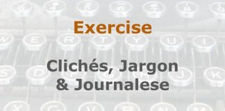 Exercise: Clichés, jargon & journalese Image to illustrate a MHM training exercise created with Gemini AI