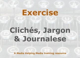 Exercise: Clichés, jargon & journalese Image to illustrate a MHM training exercise created with Gemini AI