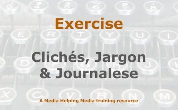 Exercise: Clichés, jargon & journalese Image to illustrate a MHM training exercise created with Gemini AI