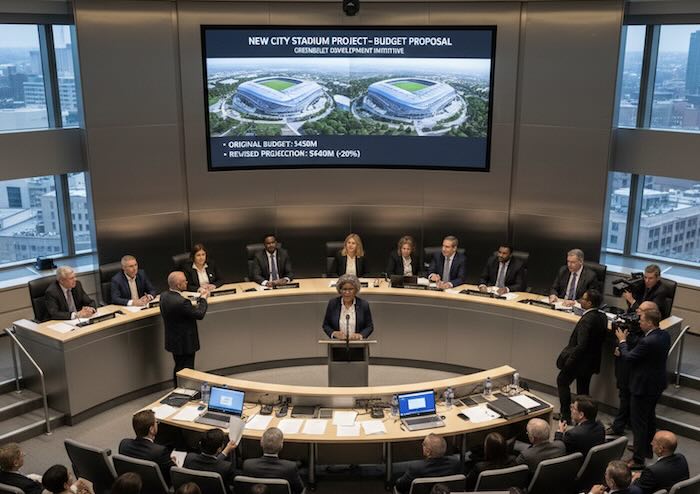 Image of a council meeting created by Gemini AI