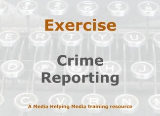 Exercise: Crime reporting for beginners Image to illustrate a MHM training exercise created with Gemini AI