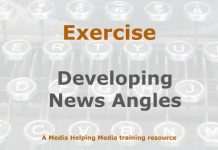 Exercise: Developing important news angles Image to illustrate a MHM training exercise created with Gemini AI