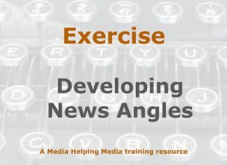 Exercise: Developing important news angles Image to illustrate a MHM training exercise created with Gemini AI
