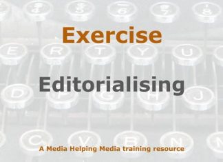 Exercise: Editorialising is not for news Image to illustrate a MHM training exercise created with Gemini AI