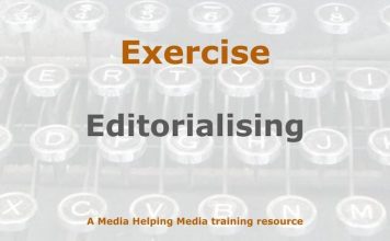 Exercise: Editorialising is not for news Image to illustrate a MHM training exercise created with Gemini AI