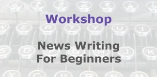 Workshop: News writing for beginners Graphic for a Media Helping Media workshop outline
