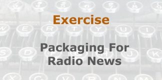 Exercise: Packaging for radio news Image to illustrate a MHM training exercise created with Gemini AI