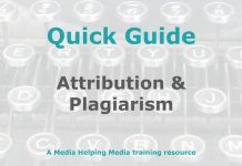 Attribution in journalism Graphic for MHM Quick Guide Checklist
