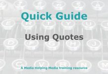 Using quotes in journalism Graphic for MHM Quick Guide Checklist