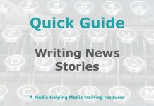 Writing a news story Graphic for MHM Quick Guide Checklist
