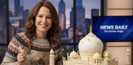 Image of woman and taj mahal by Google Gemini