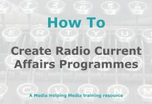 How to: Create a radio current affairs programme Graphic for a MHM how-to article