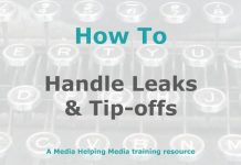 How to: Deal with leaks and tip-offs Graphic for a MHM how-to article