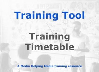 Tool : Training timetable planner Graphic for an MHM training tool