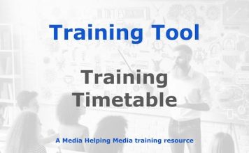 Tool : Training timetable planner Graphic for an MHM training tool