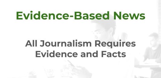 Evidence-based reporting - a MHM training resource graphic showing a journalist researching