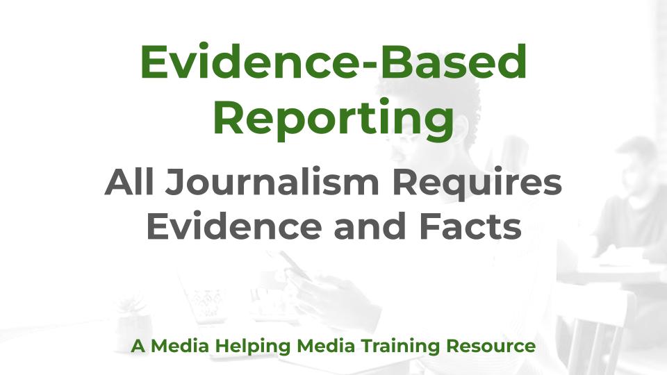Evidence-based reporting - a MHM training resource graphic