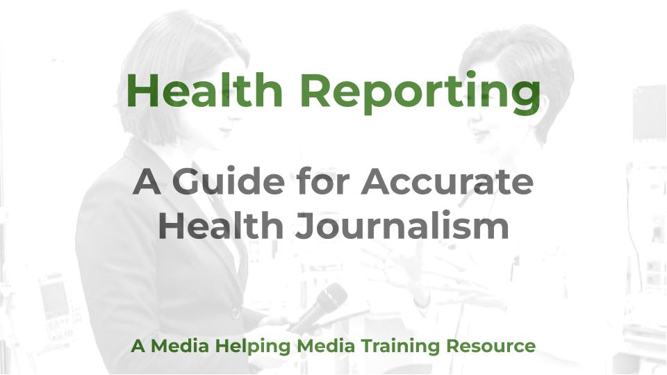 Health Reporting - a MHM training article graphic