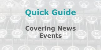 Reporting on a news event Graphic for MHM Quick Guide Checklist
