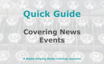Reporting on a news event Graphic for MHM Quick Guide Checklist
