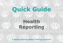 Reporting on health Graphic for MHM Quick Guide Checklist