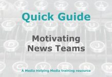 Motivating news teams Graphic for MHM Quick Guide Checklist