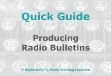 Producing radio news bulletins Graphic for MHM Quick Guide Checklist