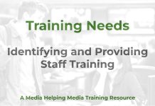 Identifying training needs for journalists Training Needs - a MHM training article graphic