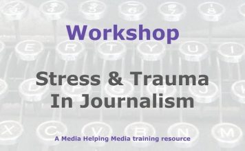 Workshop: Stress and trauma in journalism Graphic for a Media Helping Media workshop outline