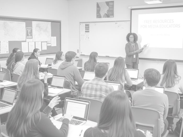 Graphic of educators for Media Helping Media page - image by Gemini AI