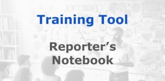 Tool: The MHM reporter’s notebook Graphic for an MHM training tool