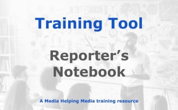 The MHM reporter’s notebook Graphic for an MHM training tool