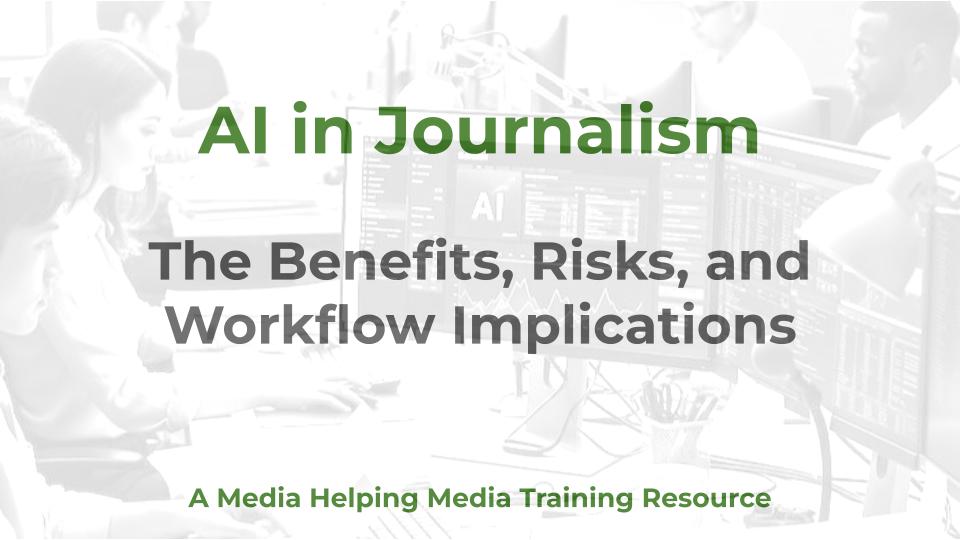 AI in Journalism - a MHM training article graphic