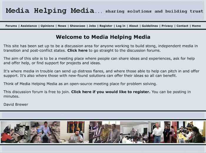 Media Helping Media in 2006 - image courtesy of the Wayback Machine at the Internet Archive