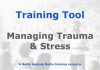 Tool: Trauma and stress action plan for newsroom managers Managing trauma and stress graphic.
