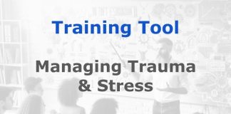Tool: Trauma and stress action plan for newsroom managers Managing trauma and stress graphic.