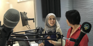Discrimination trauma in journalism Syrian journalist being trained by the author, Naomi Goldsmith