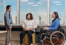 Creating an accessible and inclusive newsroom Three colleagues chat in newsroom - image by Jordan Nicholson - Creative Commons BY-NE 4.0