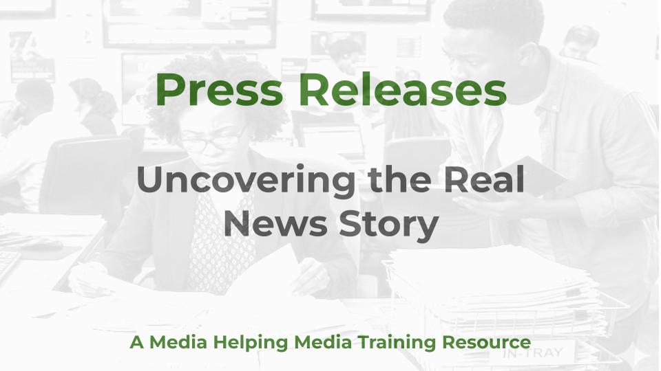 Press Releases - a MHM training article graphic