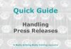 Quick guide: How to deal with press releases A Media Helping Media Quick Guide graphic - this one for a piece on handling press releases