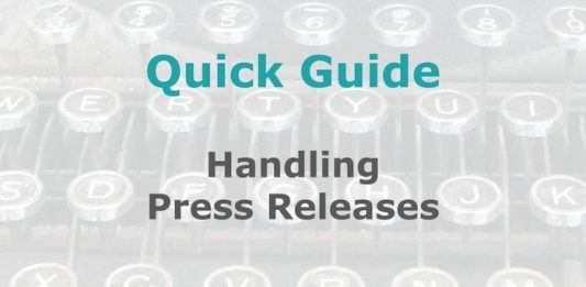 A Media Helping Media Quick Guide graphic - this one for a piece on handling press releases