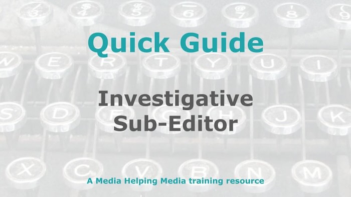 Graphic for Quick Guide about the role of the investigative sub-editor