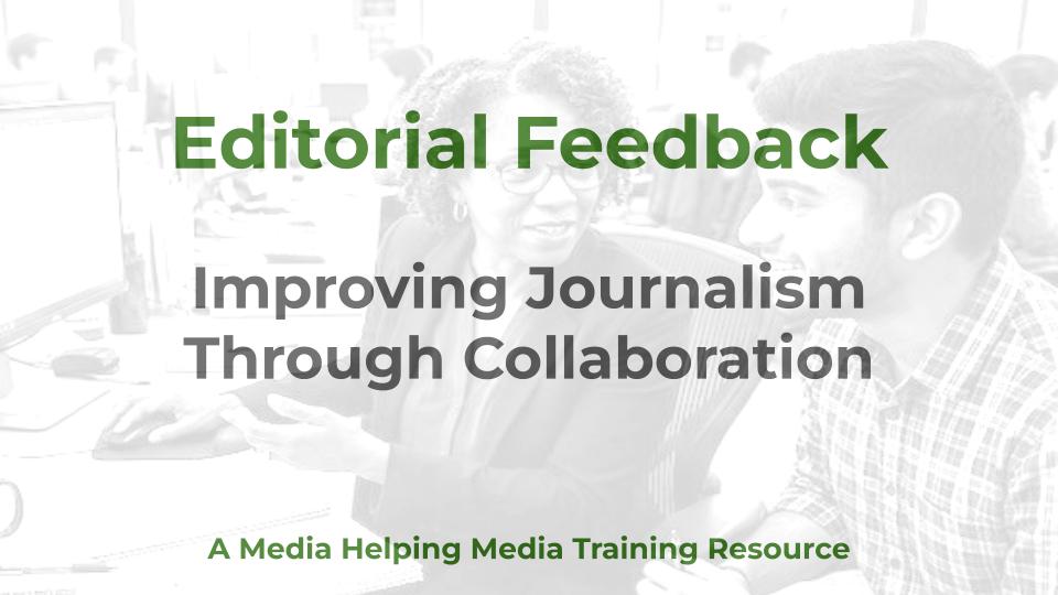 Editorial Feedback - a MHM training article graphic