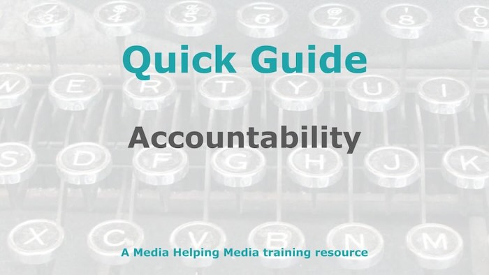Graphic for Quick Guide about accountability for journalists