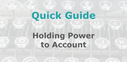 Quick Guide Holding Power to Account