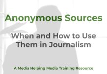 The pros and cons of anonymous sources Anonymous Sources - a MHM training article graphic