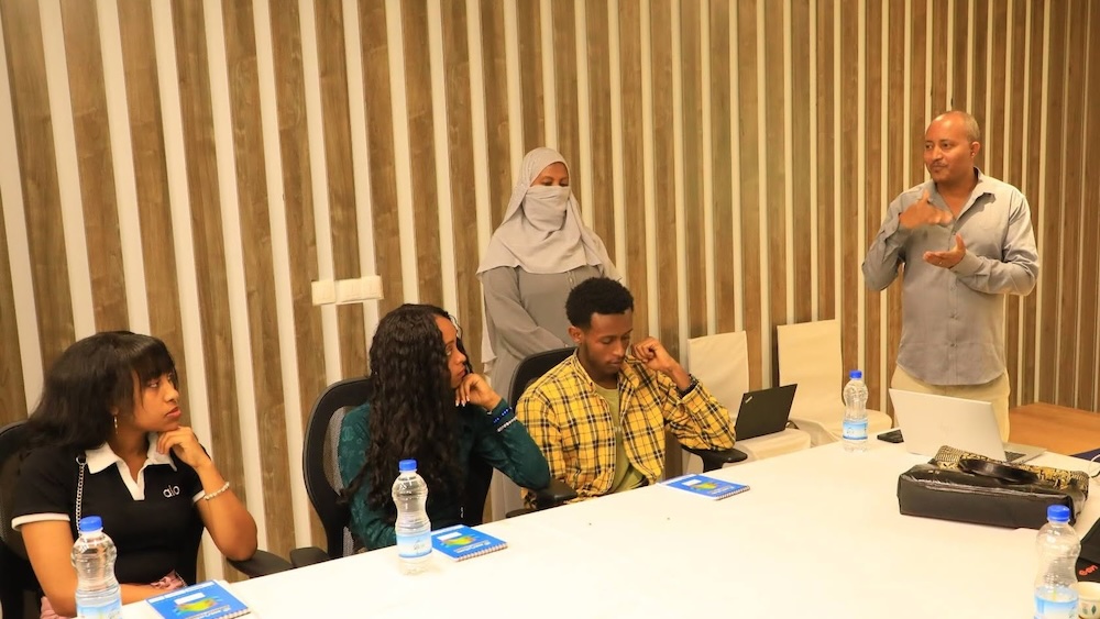 The author - Zelalem Tesfaye Worku - carrying out training